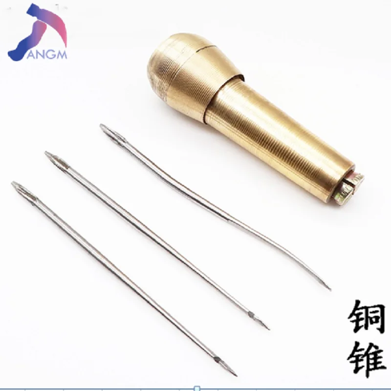 3 шт./компл. конус Медь ручка с ажурной отделкой Pin Nano Низа обуви иглы шило шов