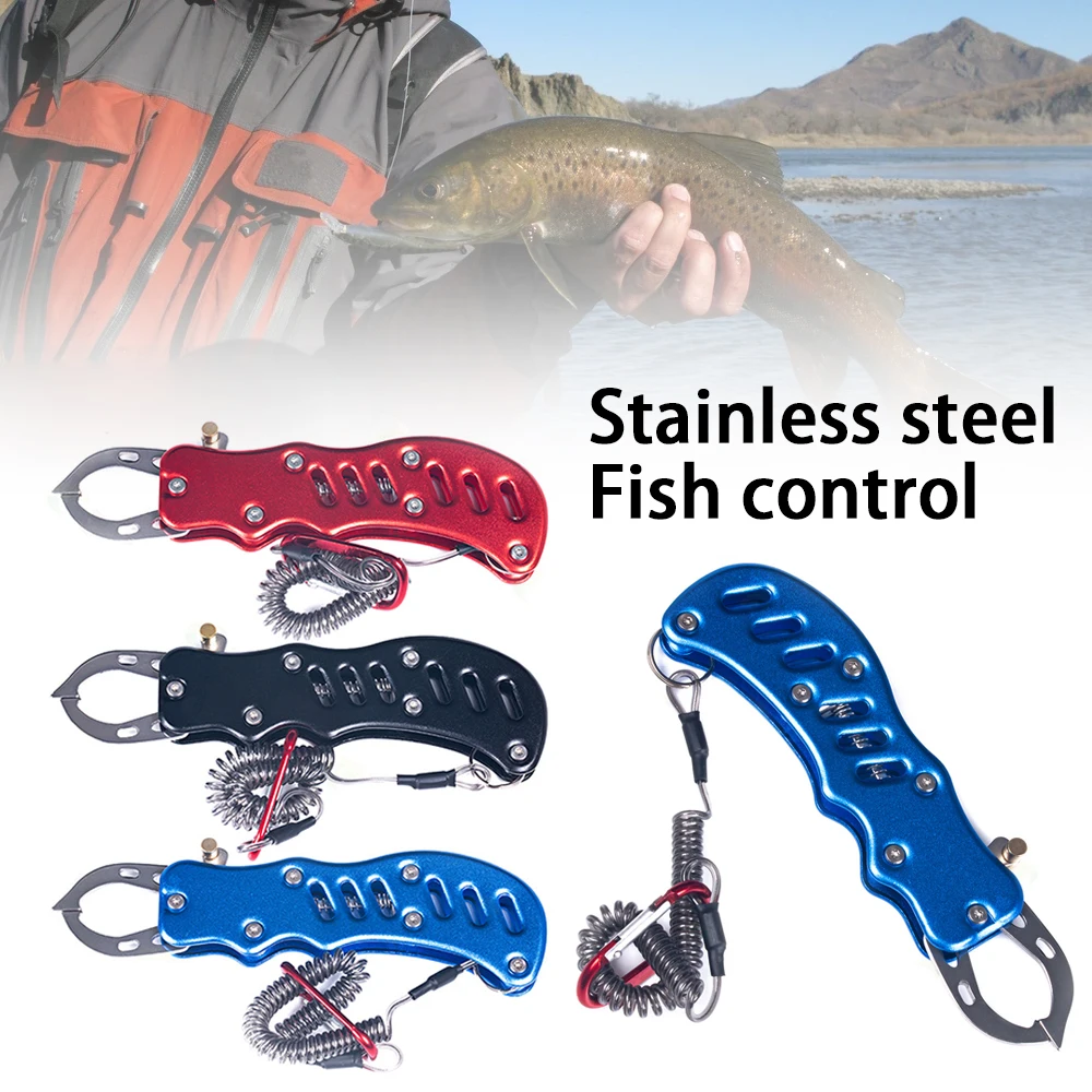 

Stainless Steel Fishing Pliers Gripper Fish Control Clamping Split Ring Hook Removers with Lanyard & Hook PR Sale