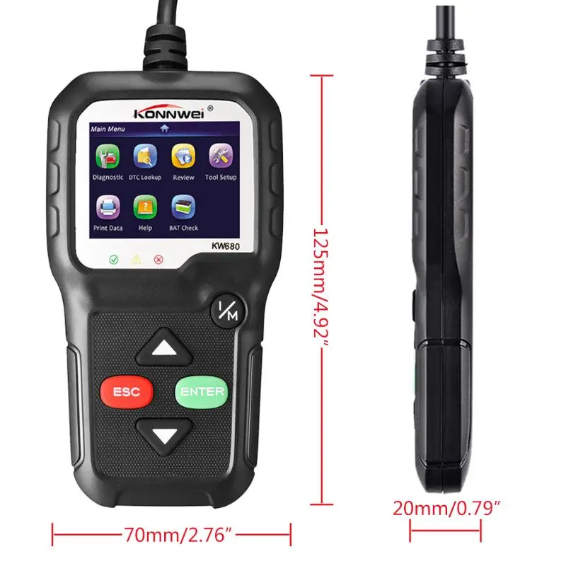 

2021 New KW680 OBD2 Scanner Car Diagnostic Auto Diagnostic-Tool Read Clear Fault Error Codes Automotive Scanner