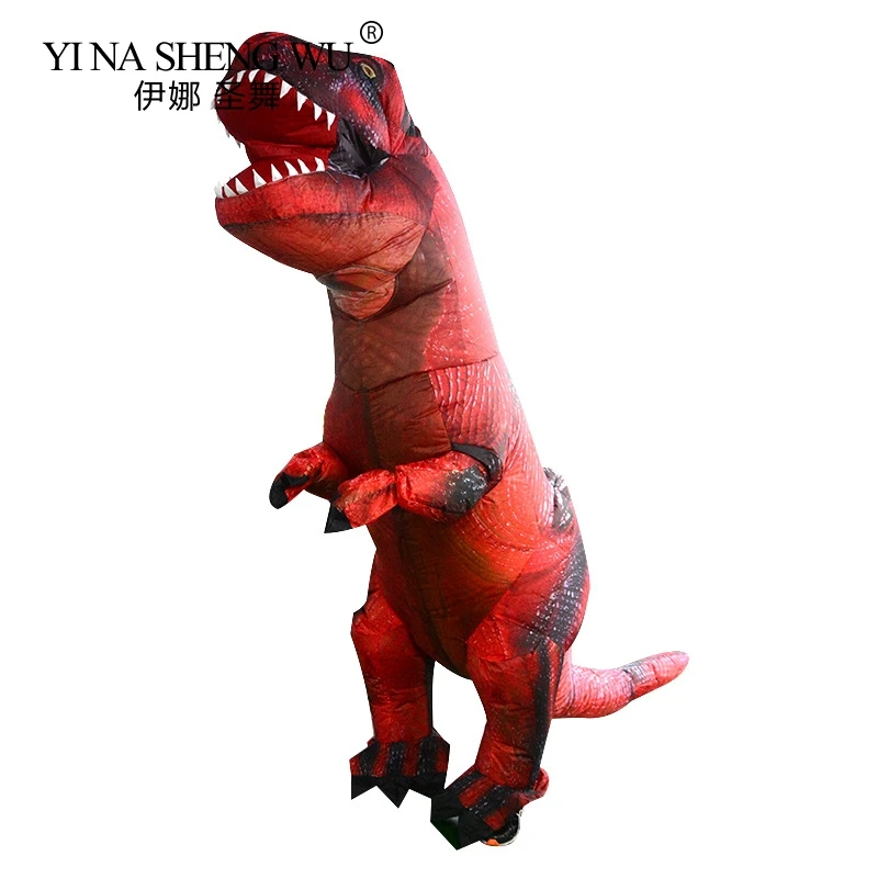 

Adults Kids Inflatable Costume T Rex Dinosaur Skeleton For Men Women Halloween Carnival Cosplay Party Blow Up Outfits Set Wear