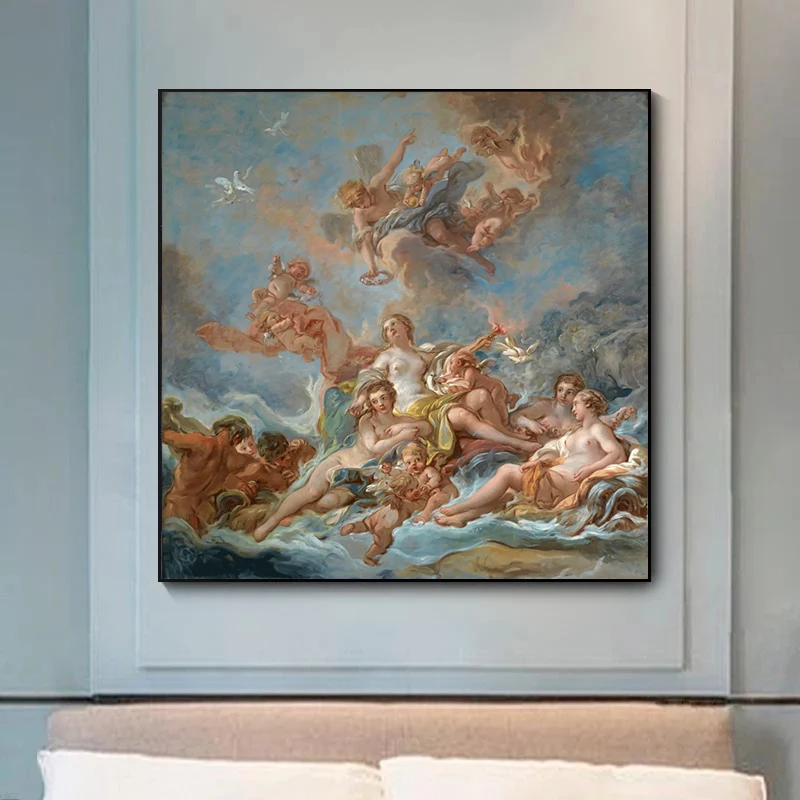 

Francois Boucher The Triumph of Venus Art Canvas Print Painting Famous Wall Picture Artwork Living Room Home Decoration Poster
