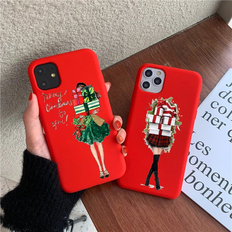 Милый Рождественский чехол для телефона из ТПУ iPhone 11Pro Max 7 8 6S Plus SE Модный мягкий