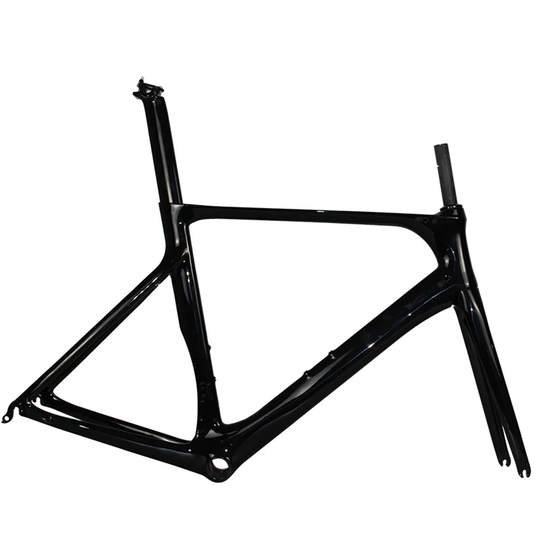 Black Glossy Spcycle T1000 руль полностью из углеродного волокна, шоссейный велосипед рама 700C шоссейные углеродного волокна шоссейный велосипед из углеродного комплект BB86 Размеры 50/53/56 см - Цвет: Black Glossy