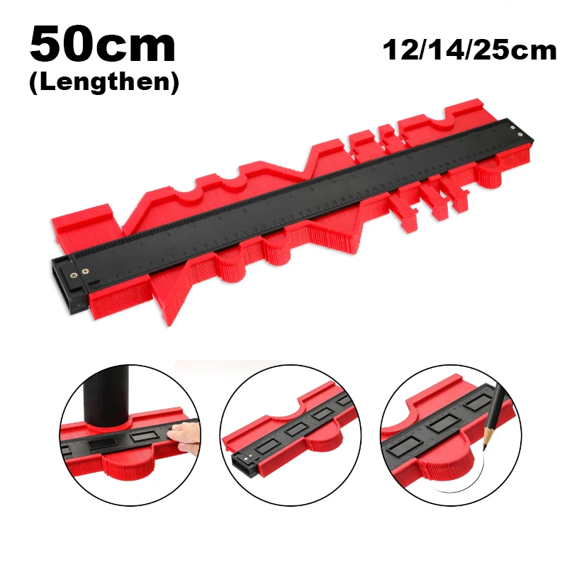 12/25/50cm Profile Contour Gauge Tiling Laminate Edge Shaping Duplication Wood Ruler Construction Measuring Tools - купить по