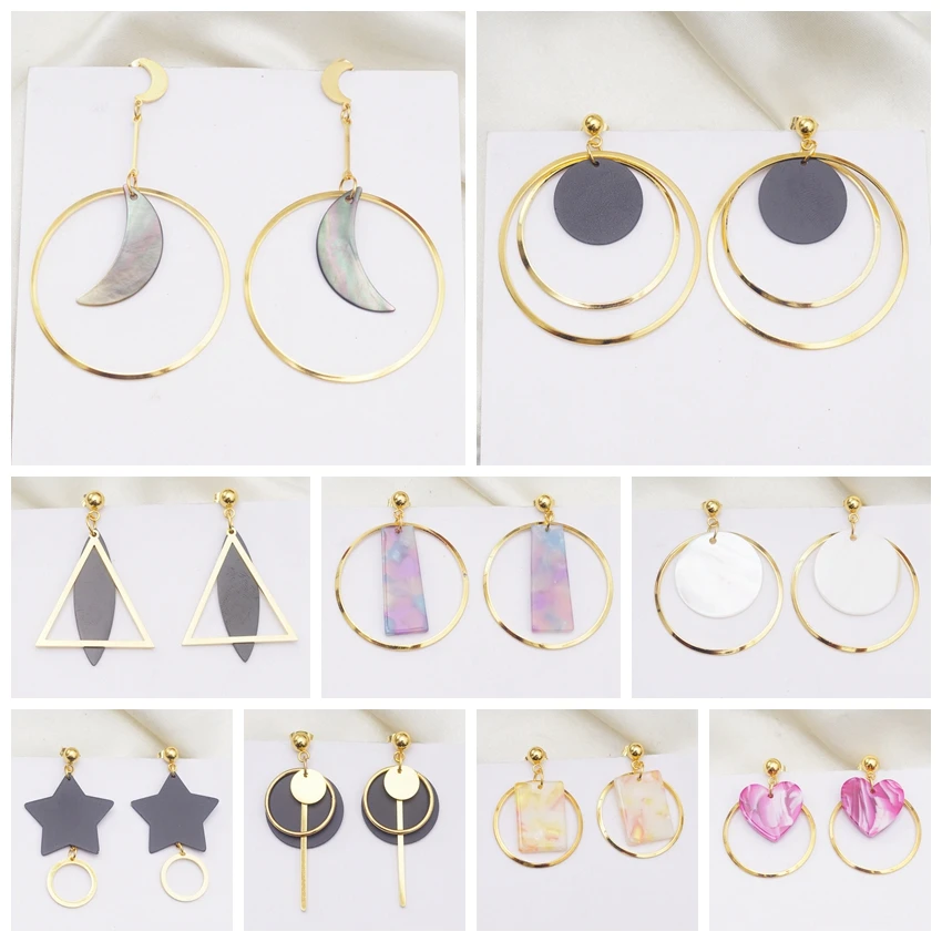 Винтажные акриловые серьги капли в виде ракушки для женщин модные ювелирные