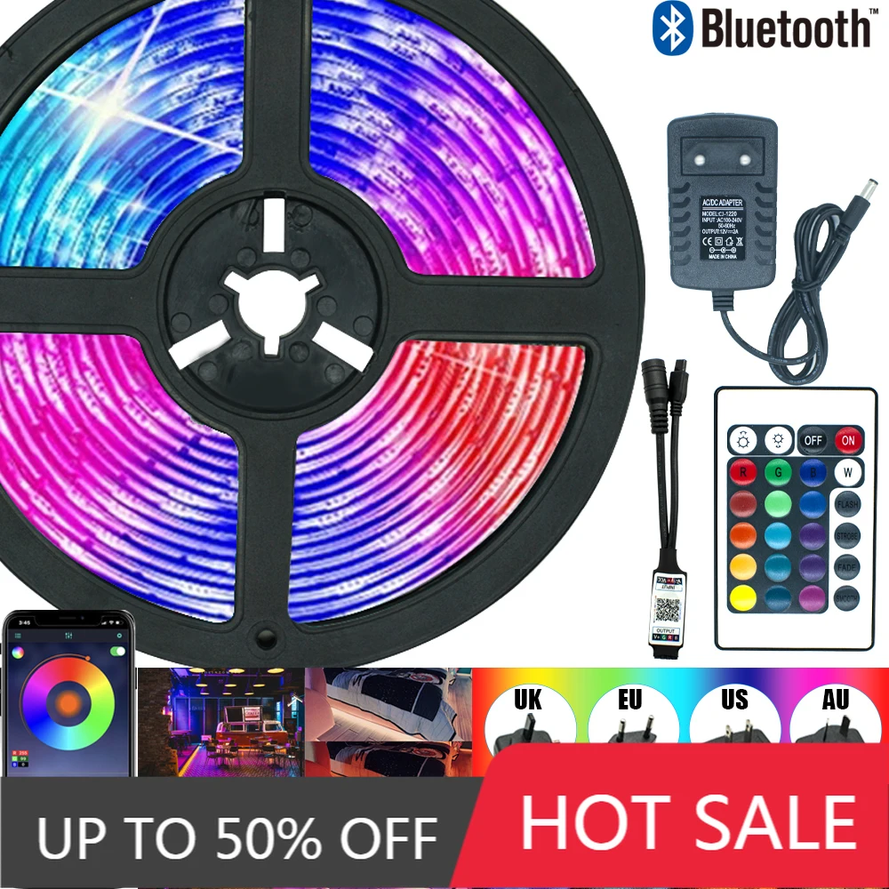 

LED Strip Lights Bluetooth IR WIFI RGB 5050 2835 Flexible Lamp Tape Ribbon With Diode DC 12V 5M 10M 32.8ft Holiday Xmas New Year