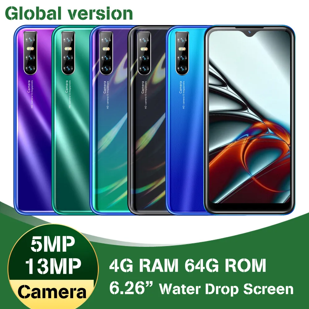 6 26 дюймов Note10 распознавание лица разблокирован Android 4G RAM 64G ROM четырехъядерный