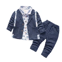 new spring autumn fashion baby boys clothes children cotton coat shirt pants 3pcssets toddler casual clothing kids tracksuits