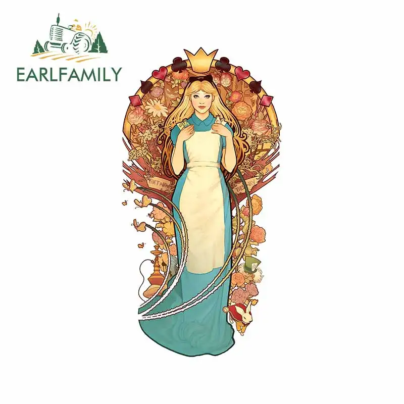 

EARLFAMILY 13cm x 10.8cm For Curious And Curiouser Vinyl Material Car Stickers Funny Fine Decal Waterproof Windshield Decor