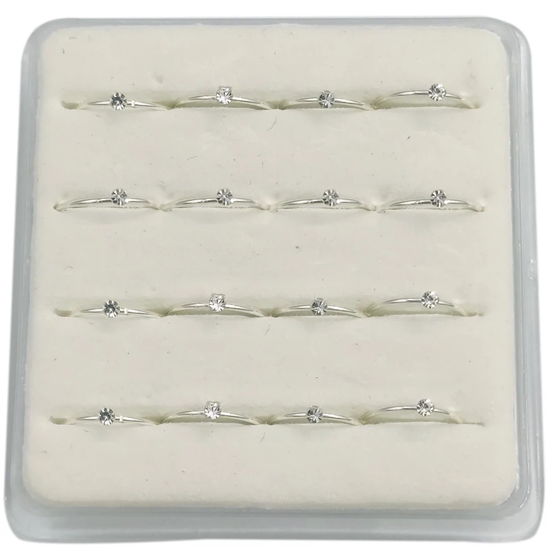 Кольцо в нос из серебра 925 пробы с кристаллом кольцо-гвоздик бриллиантом