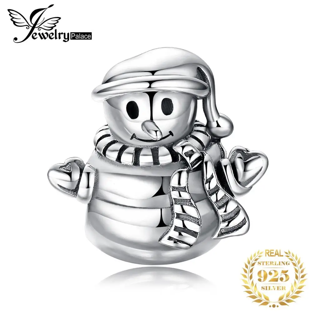 

JewelryPalace Snowman 925 Sterling Silver Beads Charms Silver 925 Original For Bracelet Silver 925 original Beads Jewelry Making