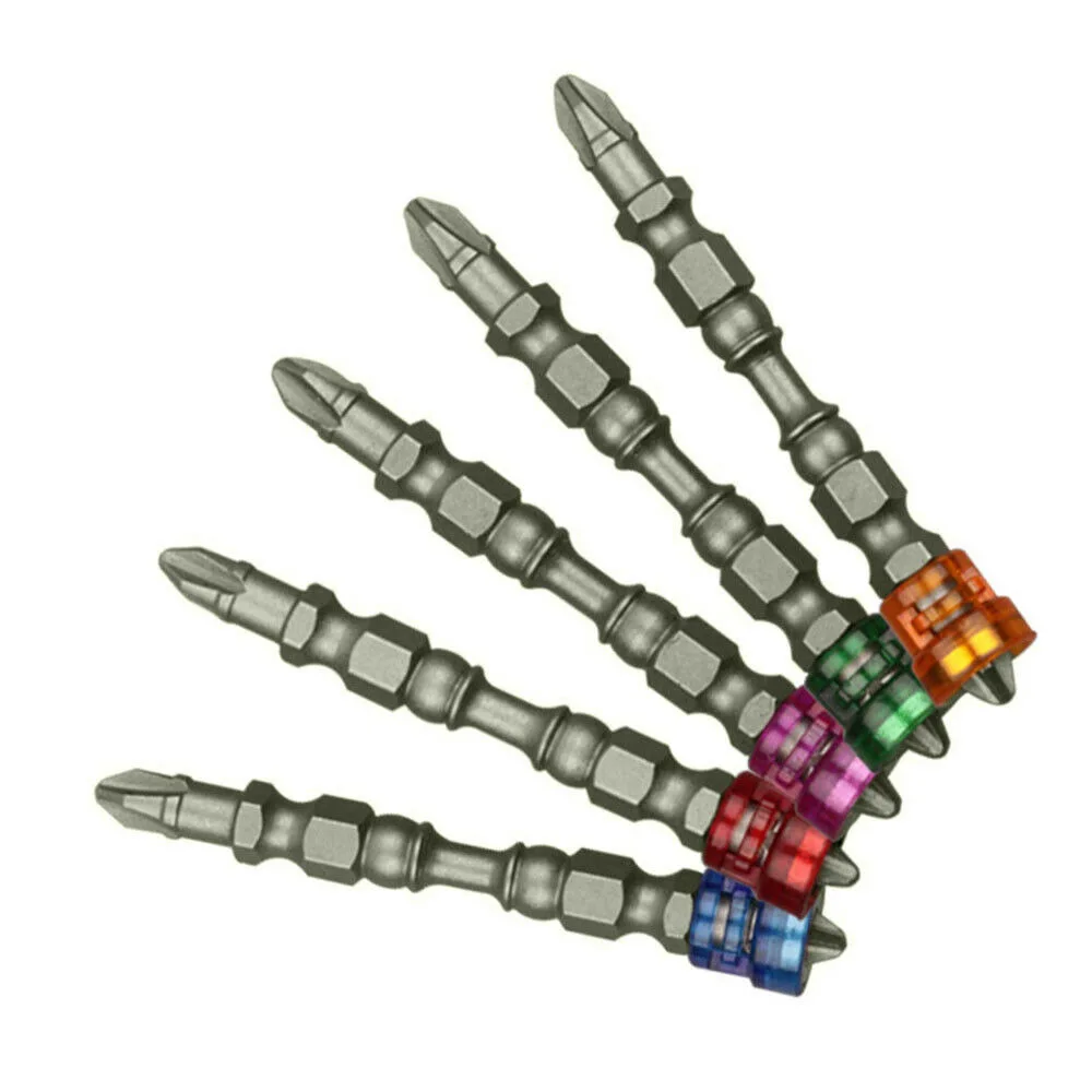 5Pcs S2 Alloy PH2 Phillips Single Head Magnetic Screwdriver Bits Anti-Slip 1/4 Inch Hex Shank Drywall Electric Set | Инструменты
