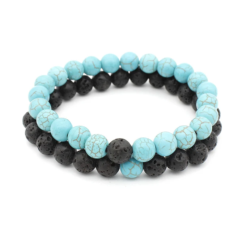 

2021 latest fashion jewelry 8MM agate tiger eye volcanic stone bracelet wild fashion couple stone bracelet