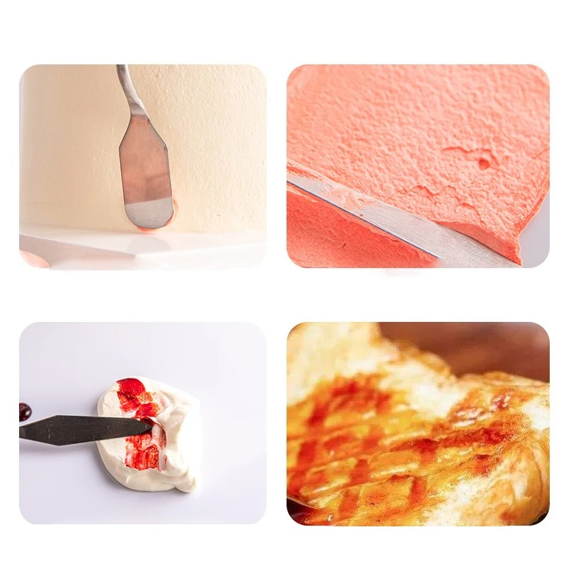 

5Pcs Stainless Steel Cake Spatula Butter Baking Pastry Shovel Cream Icing Frosting Knife Smoother Kitchen Cake Decoration Tools