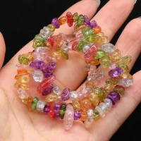 natural semi precious stone gravel beaded diy for making jewelry accessories 5 8mm length 40 cm mixed color crystal stone