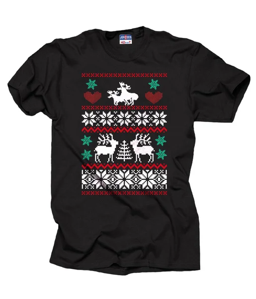 

Ugly Christmas Sweater T-Shirt Moose Love Tee Shirt Xmas Party T-Shirt