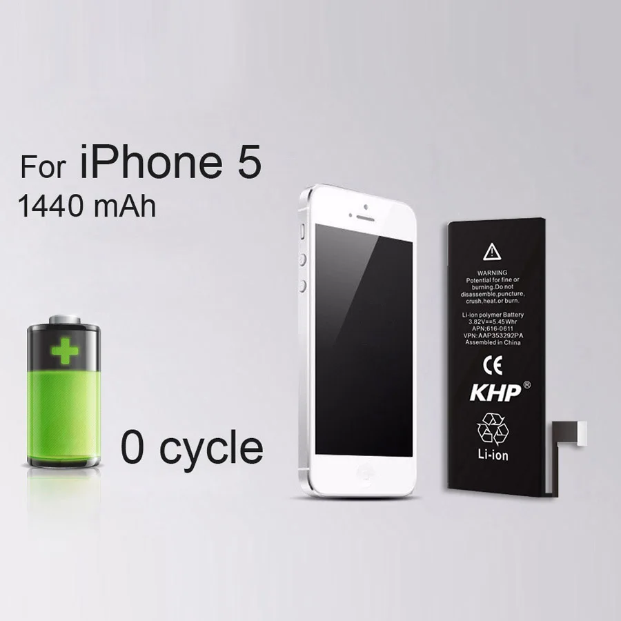 Новинка 2019 100% оригинал KHP телефон батарея для iPhone 5 5G Емкость 1440 мАч ремонтные