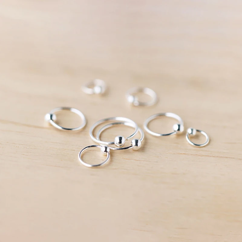 

1 Pair Minimalist Ear Piercing Tragus Helix Cartilage Earrings Tiny Ball Hoop Earrings 6mm 8mm 12mm