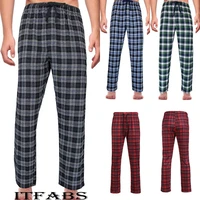 mens loose sleep bottoms plaid flannel loungepajama pj pants size m 2xl bottoms casual pants sleepwear underwear