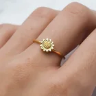 Женское кольцо с цветком маргаритки, простое кольцо с маленькой маргариткой, изящное ювелирное изделие в подарок девушке на день рождения, 2022