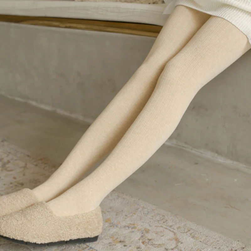 Женские зимние шерстяные трикотажные колготки хлопковые Полосатые чулки яркие