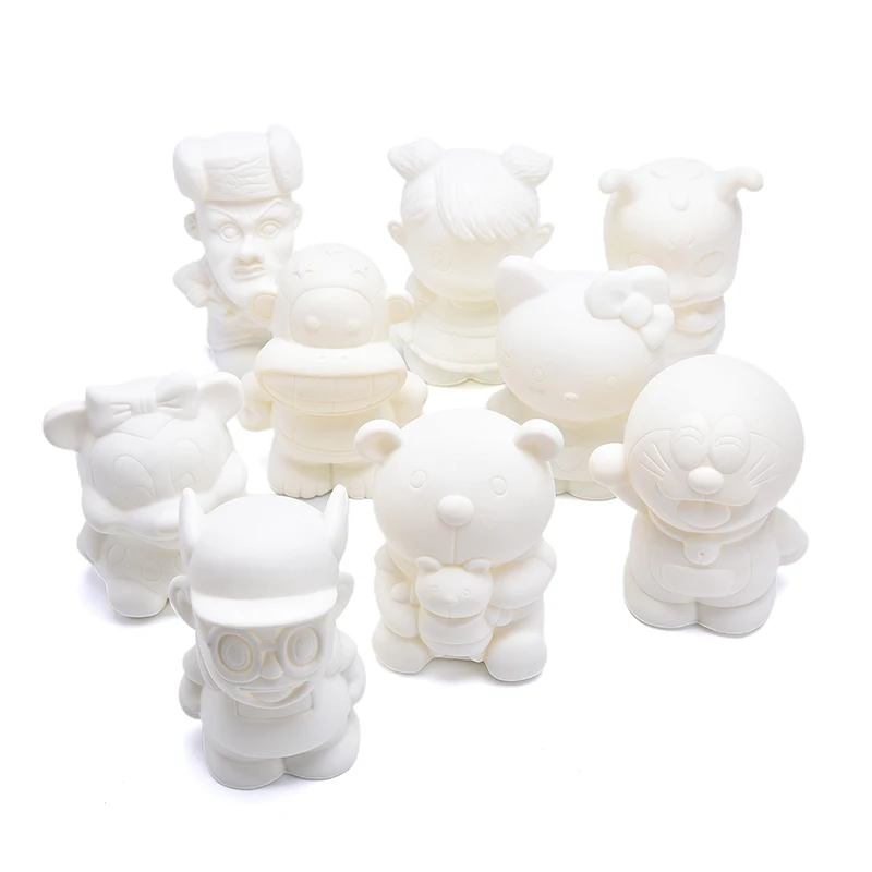 

Unbreakable Evade glue dolls DIY hand painted white embryo graffiti piggy bank