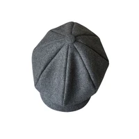 new brand women gray british gatsby cap autumn winter wool newsboy caps men gray flat caps top grade beret blm301