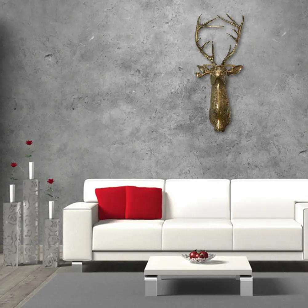 Настенный декор с головой оленя-винтажные художественные скульптуры из смолы