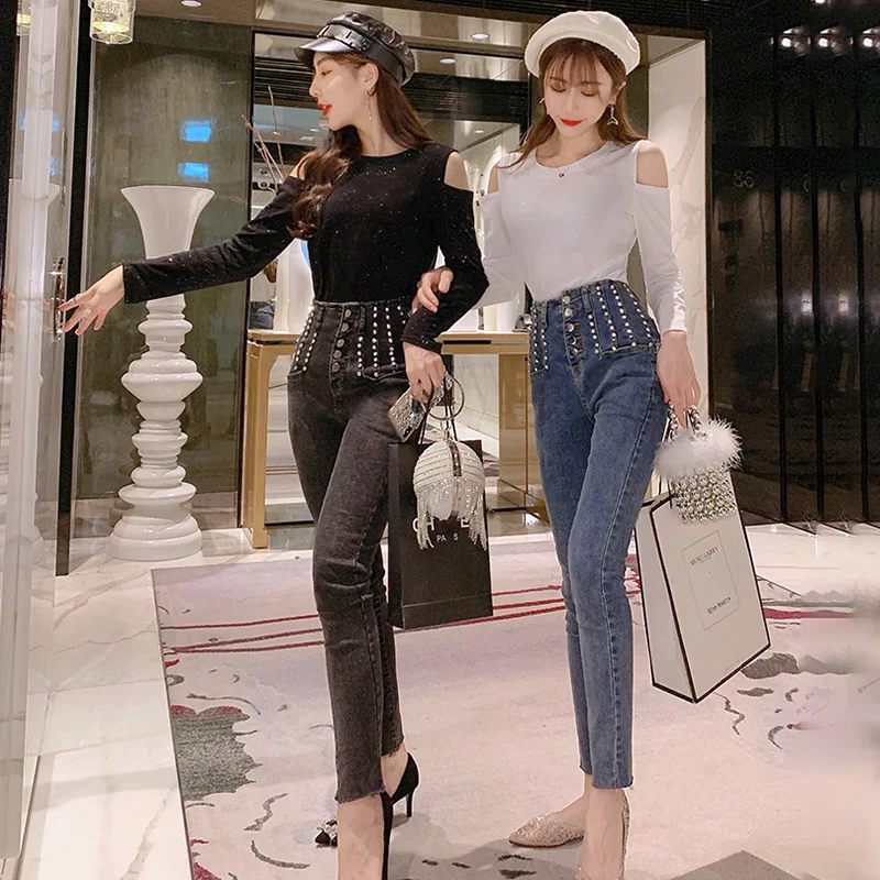 2020 повседневные джинсы обтягивающие с подъемом попки леггинсы облегающие низкой