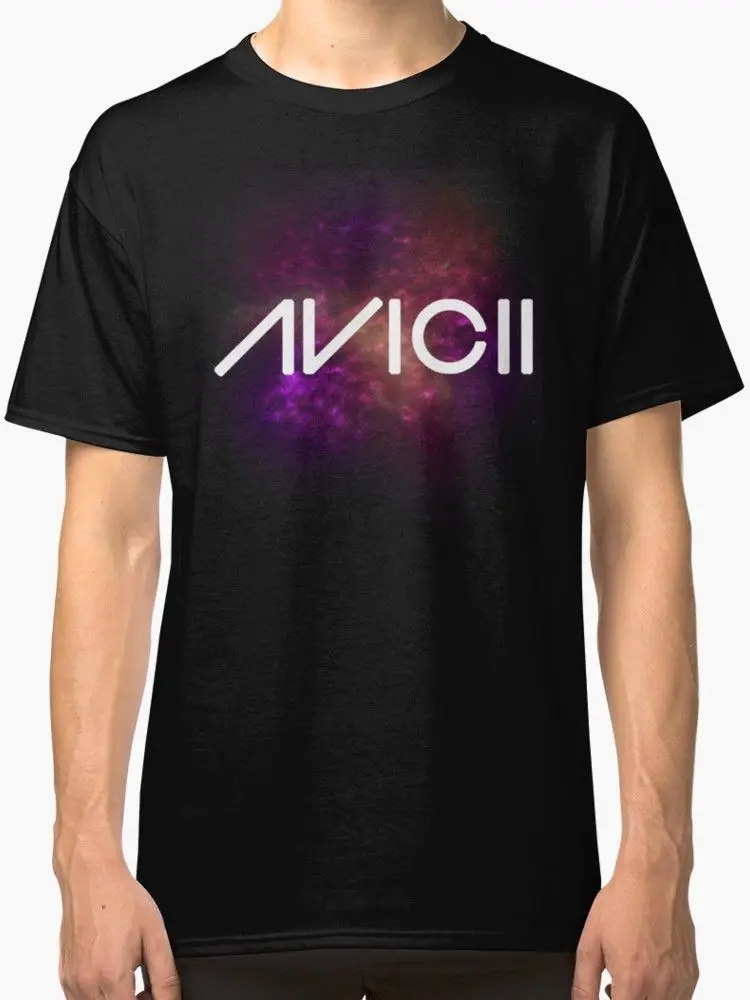 

Avicii Men's T Shirt Black 100% Cotton Letter Printed T-Shirts Top Tee Short Sleeve Fashion Summer Printing Casual