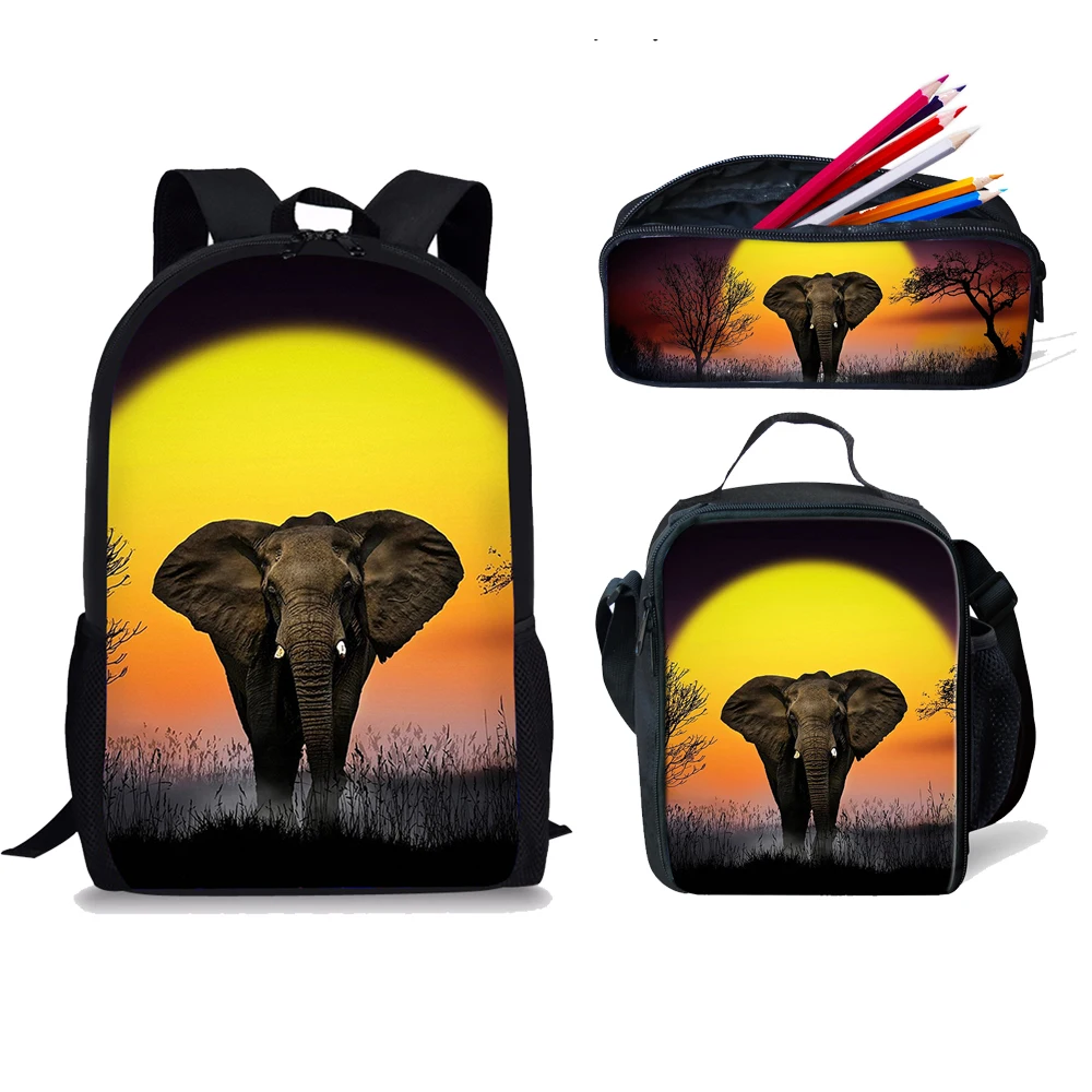 3 шт./компл. школьные сумки для детей 3D с рисунками животных С Рисунком Слона
