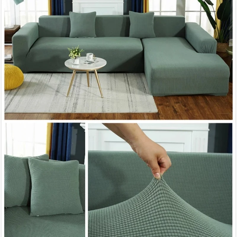 

Elastic Corner Sofa Cover Solid Sofa Cushion Covers For Living Room Stretch Slipcover Couch Cover Armchair Cushions Home Decor