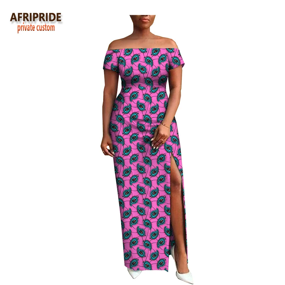 AFRIPRIDE, индивидуальная африканская одежда, осеннее платье, короткий рукав, макси, батик, боковое, вечернее платье для женщин, A722538 - Цвет: 265x