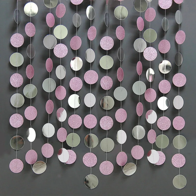 4 м круглый розовый баннер с блестками двустороннее зеркало со звездами круглая