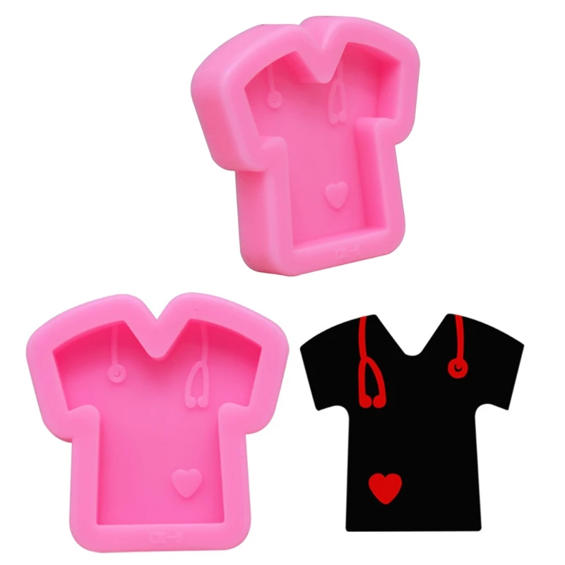 

4Pcs Handmade Doctor's and Nurse's Clothes Mold Stethoscope Pendant Keychain Resin Mold Doctor Jewelry Gift Craft Tools J60E