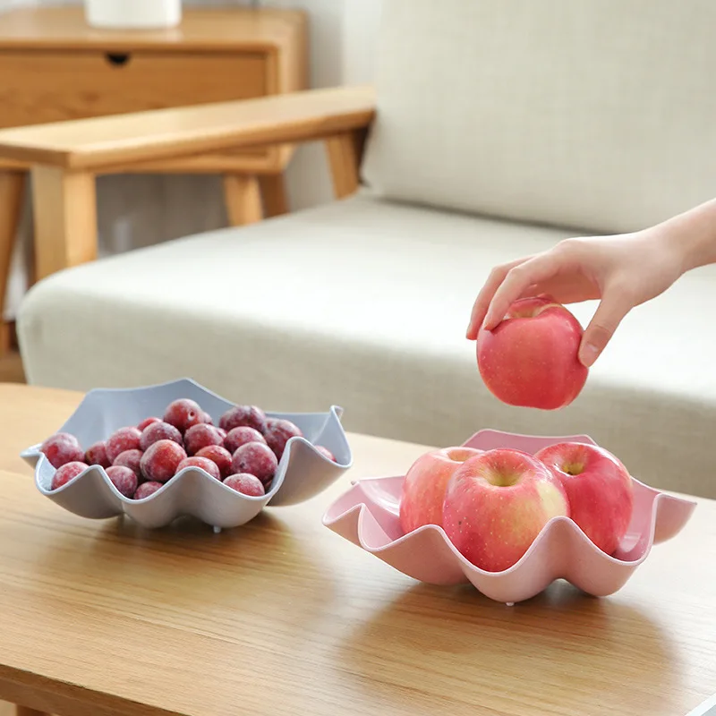 

Simple Wheat Stalk Fruit Plate Household Large Coffee Table Melon Seed Candy Plates Creative Apple Fruit Nut Plate
