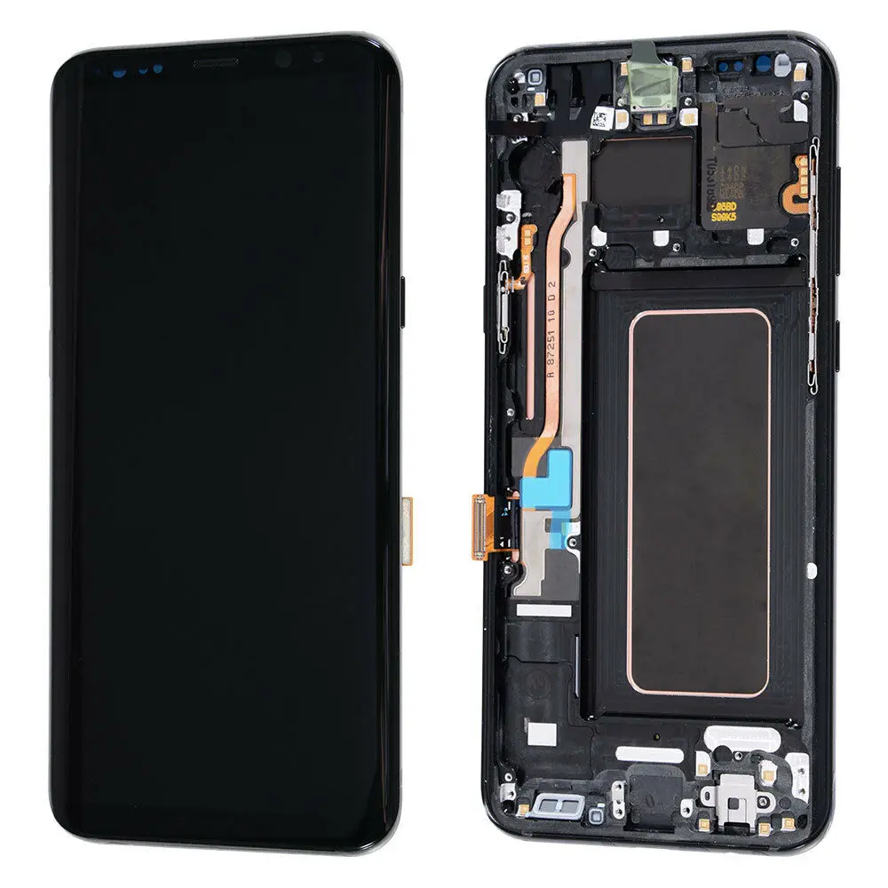 Original AMOLED with frame for Samsung Galaxy S8+ PLUS G955A G955U G955F G955V LCD display touch screen assembly with dots