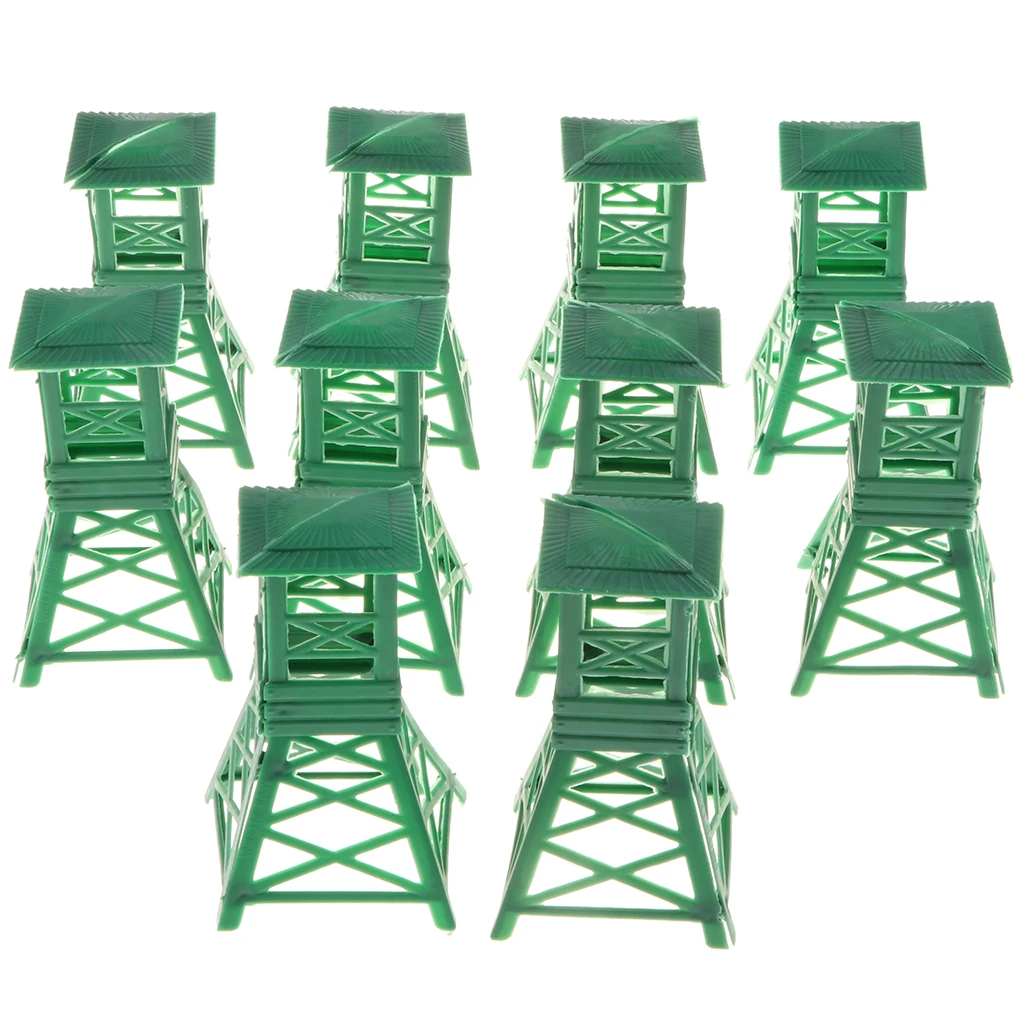 10 шт. пластиковые часы 9 см башня военные игры декорации строительные армейские