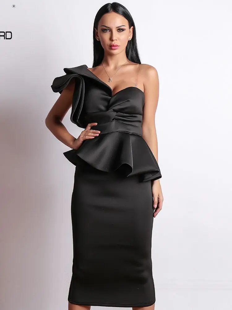 Missord Summer Bodycon Off Shoulder Midi Party Dresses Wedding Sexy Women 2021 White Ruffles Backless Elegant Evening Dress Red