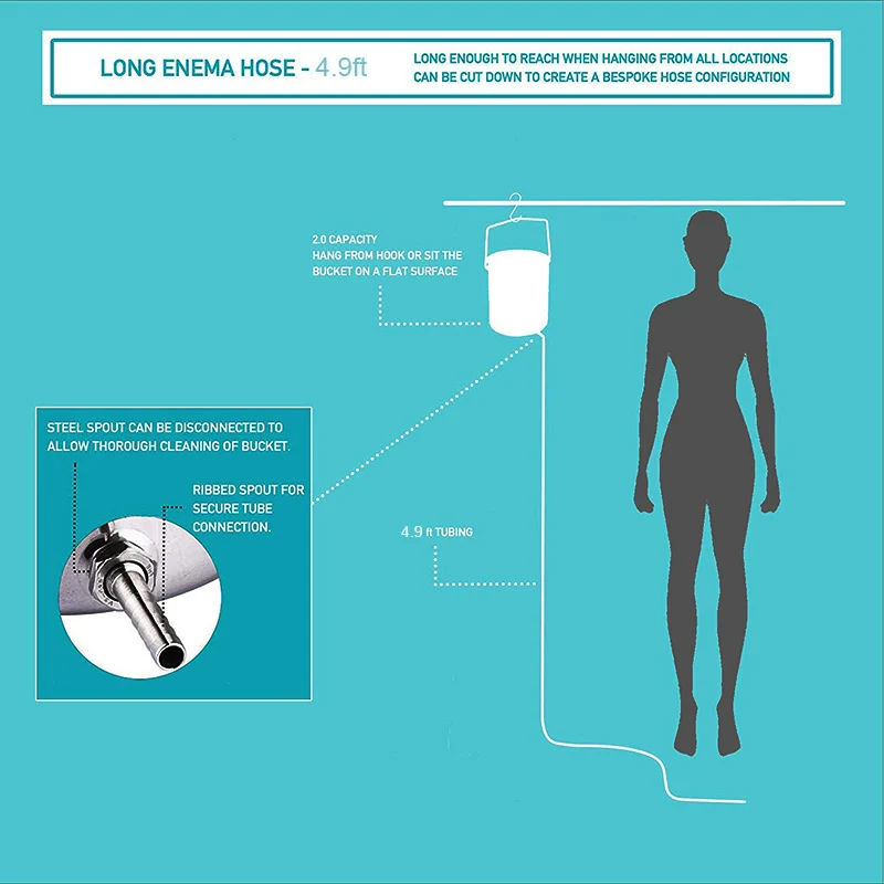 Набор стальных клизмов Wetips 2000 мл набор для анального душа клизма промывка ануса
