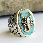 Уникальное богемное мозаичное кольцо, кольцо с резным черепом, Скорпион, животное, большое овальное старинное национальное суставы, женские и мужские кольца, ювелирные изделия