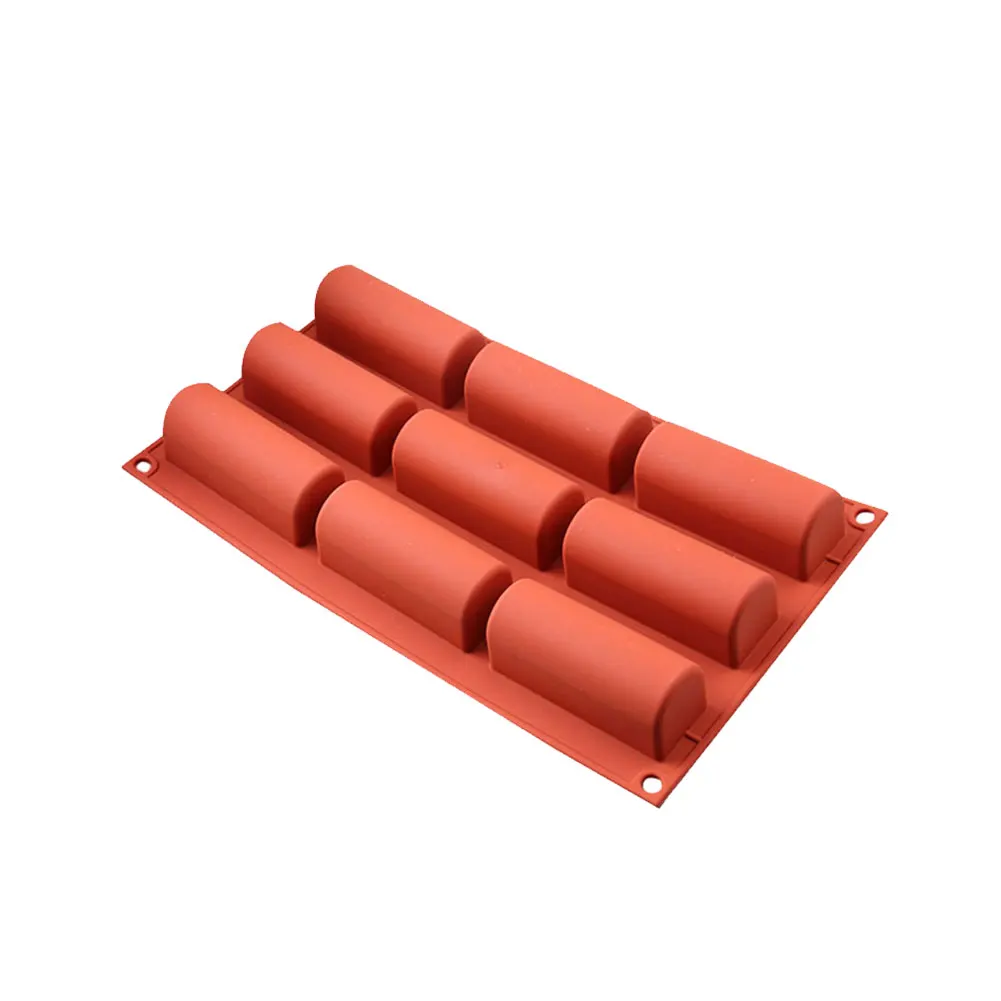 

DIY Handmade Non-Stick Half Cylinder Mold Food Grade 9 Hole Silicone Mould For Cake Ice Cream Bombes Soap For Home Family