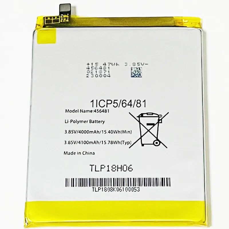 Аккумулятор 3 85 В 4100 мАч 456481 TLP18H06 для Wiko View2 Go M2354|Аккумуляторы мобильных телефонов|