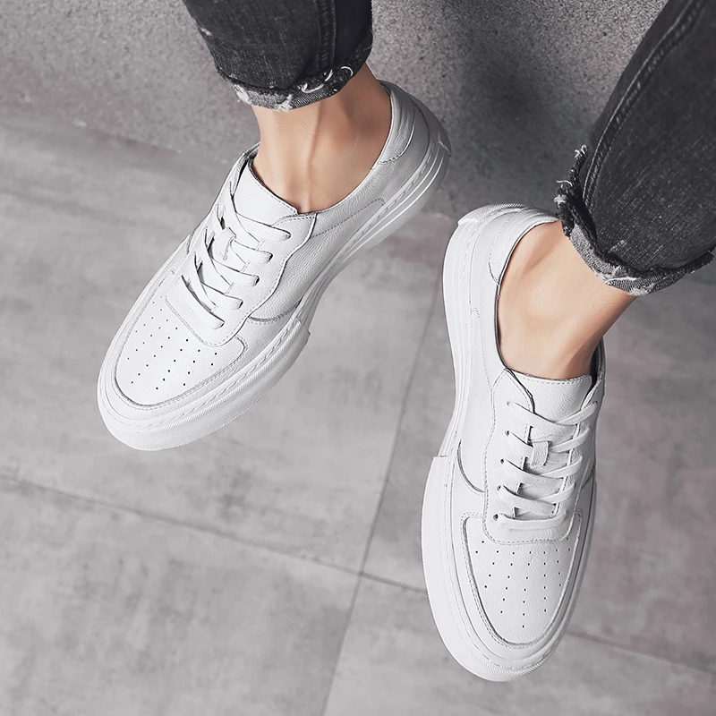 Модные мужские туфли из натуральной кожи Повседневная обувь Мужские уличные