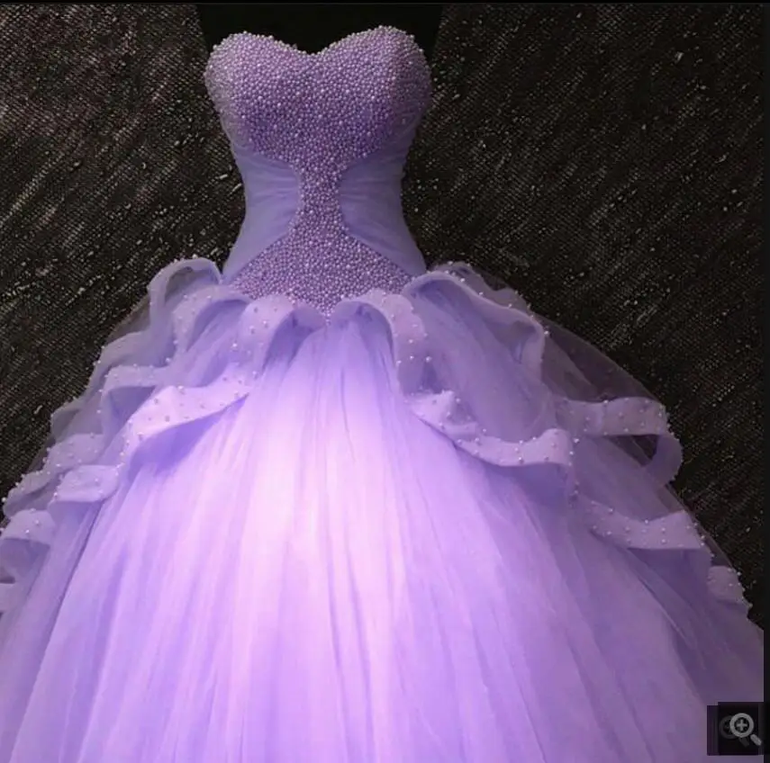 

2021 latest pink tulle ball gown Real Photo wedding dresses strapless sweetheart neck with pearls pleated luxury bride dress