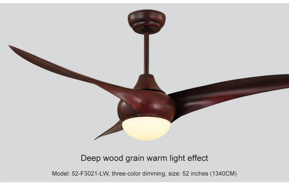 dark wood color 52 дюймов Nordic коричневый Винтаж потолочный вентилятор с светильник s дистанционного затемнения Управление Ventilador De Techo вентилятор светодиодный светильник лампа-вентилятор для спальни - Цвет лезвия: dark wood color