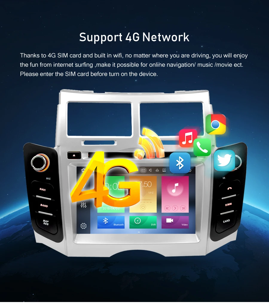 Ips Android 9,0 автомобильный dvd-плеер gps навигация Мультимедиа Стерео для Toyota Yaris 2005-2011 Авто Радио Аудио Bluetooth головное устройство