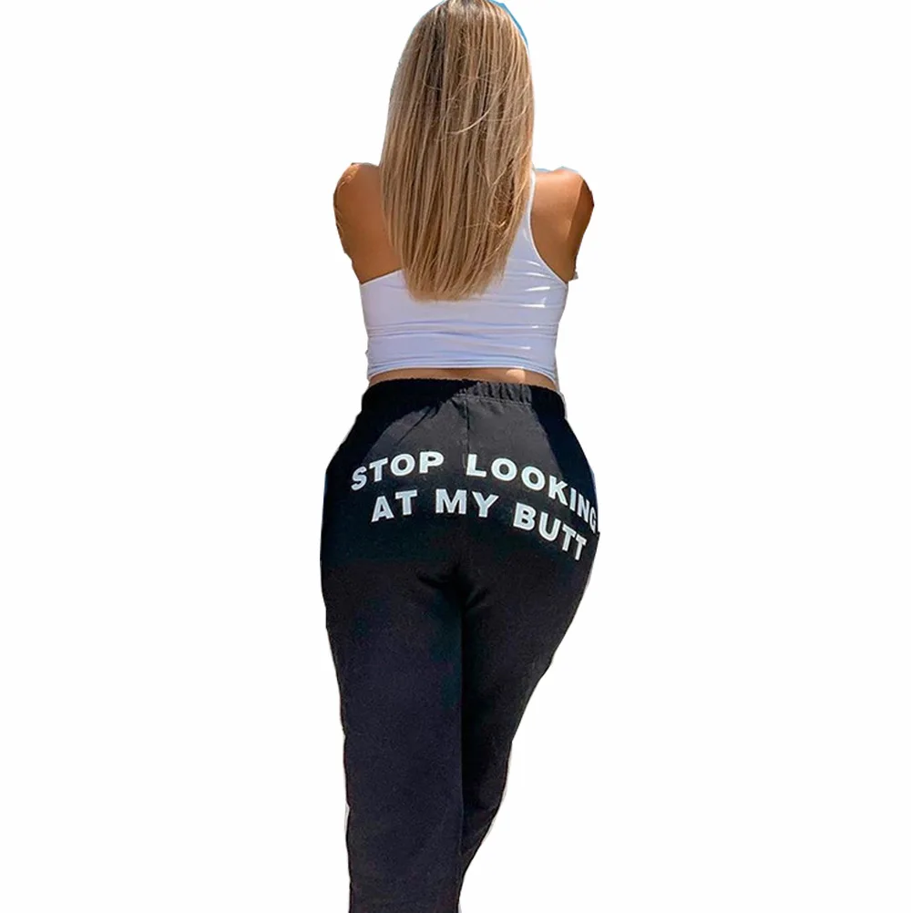 

New Fashion Women Letter Print Joggers Sweatpants High Waist Baggy Loose Hip Hop Street Dance Jogging Casual Sport Pants Trouser