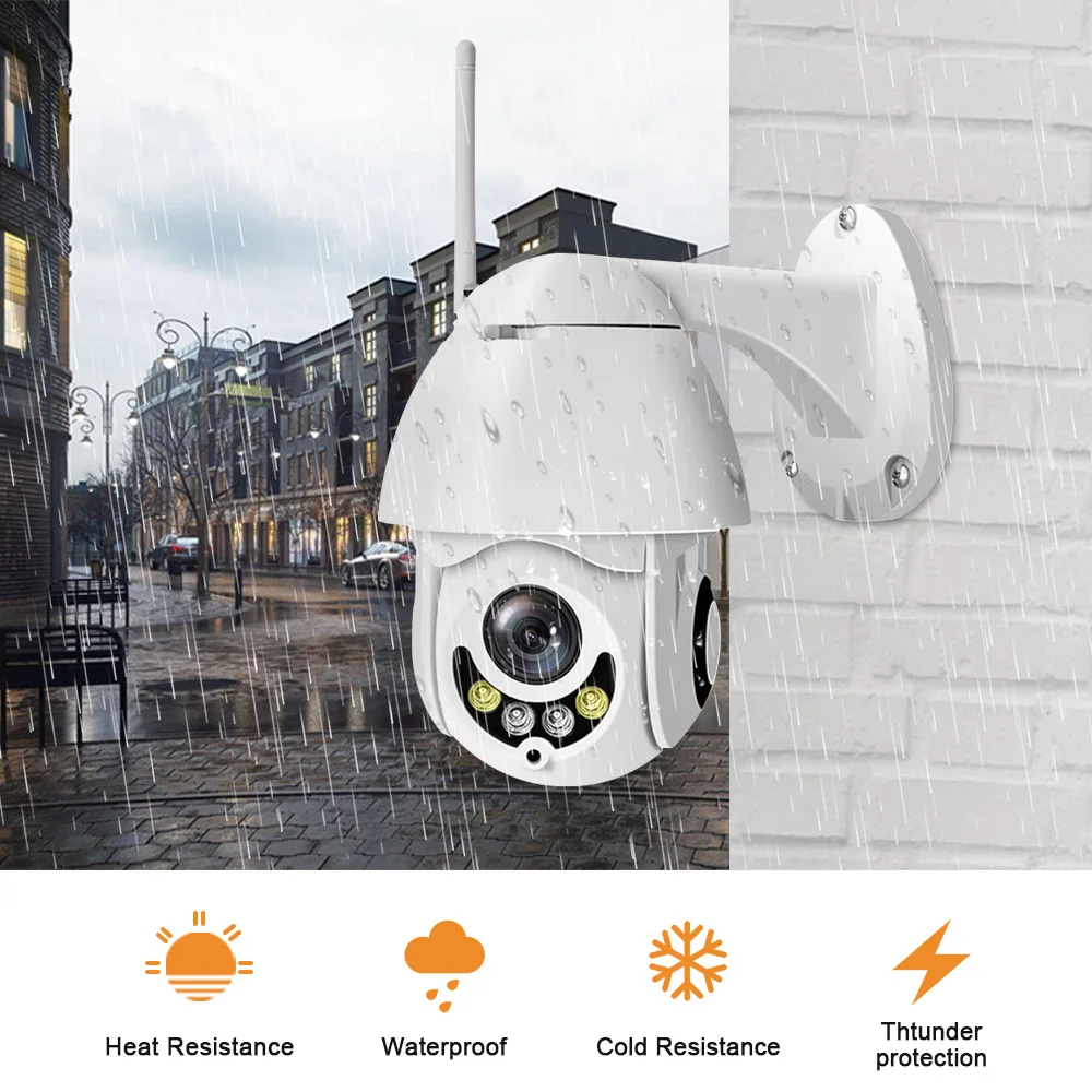 

HD 1080P WiFi IP Camera Outdoor Waterproof PTZ 5X Zoom Camera Two Way Audio Home Wireless Video Security Surveillance Camera