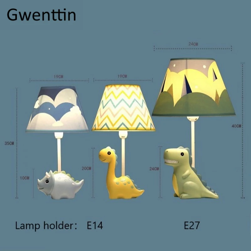 Мультяшные настольные лампы в виде динозавра для спальни кровати прикроватные